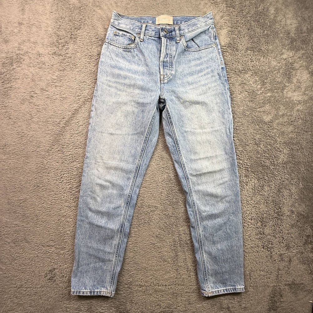 Everlane High Rise Cheeky Straight Jeans Button Fly Light Wash Denim Womens 26